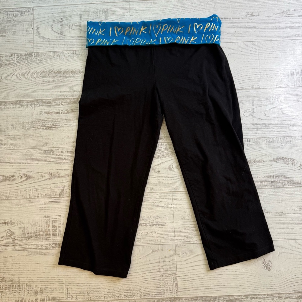 Y2K PINK Victoria's Secret Black Yoga Capri Pants